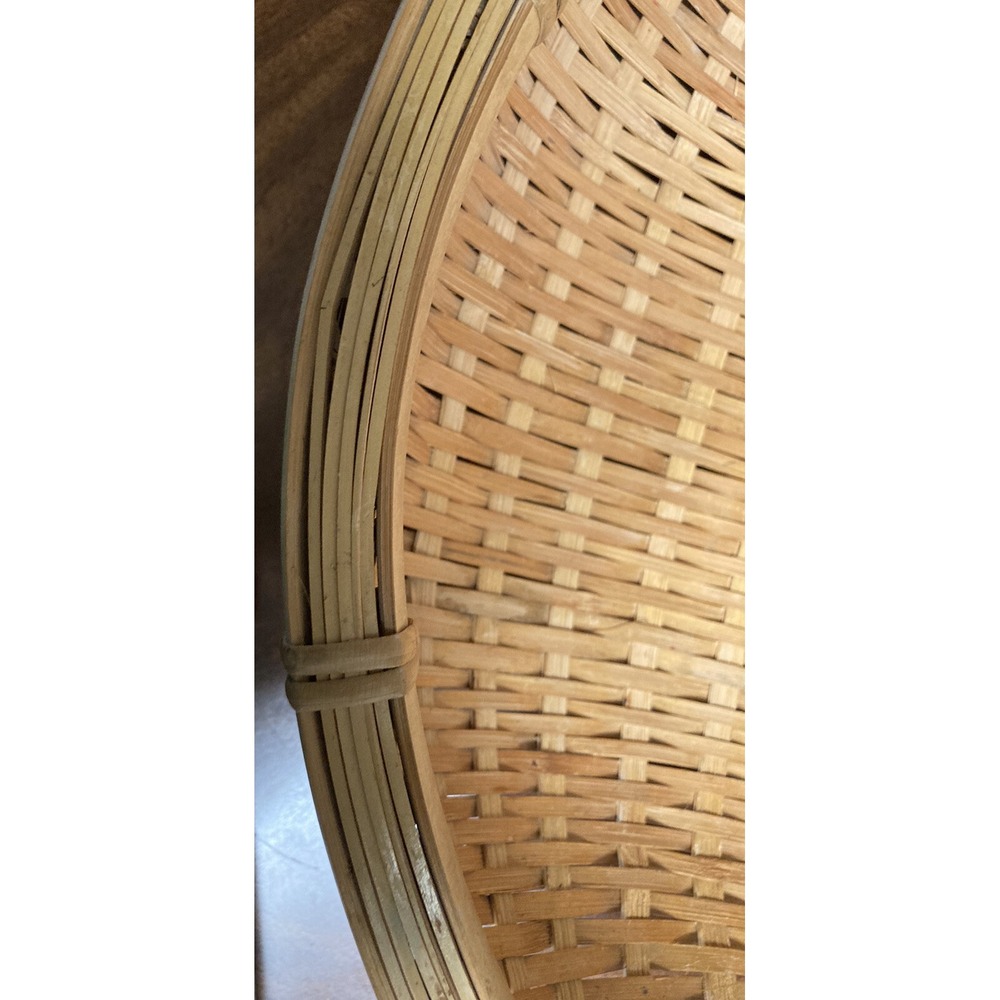 Beautiful Large Sieve Woven Split Bamboo Basket Tray Southeastern ASIA - Picture 8 of 16